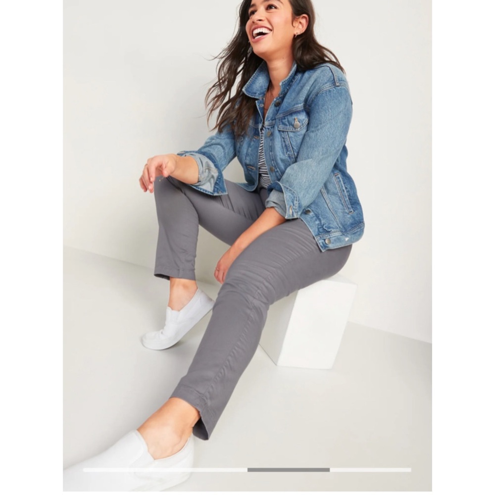 Gray Ankle Chino Pants